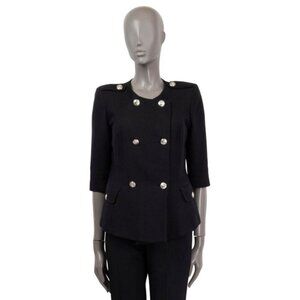 Imperial Italy Black Double Breasted Lined Military Academia Preppy Blazer M